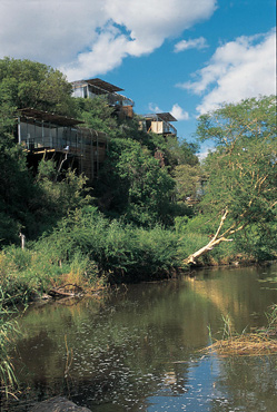 View of Singita Lebombo and the river below