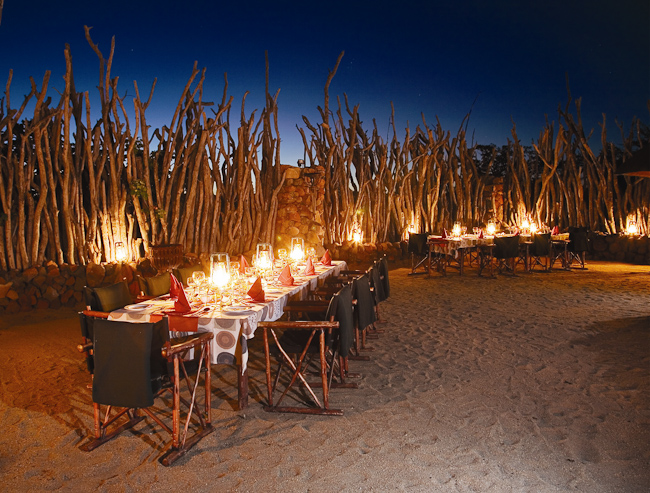 Dining in the boma