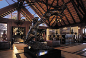 Lounge and Lion sculpture on display