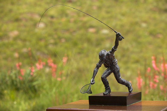 Fly fishing sculpture
