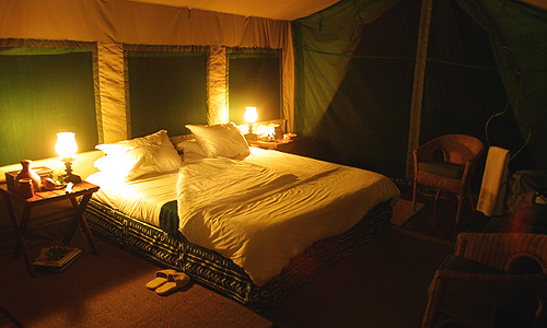 Guest tent interior