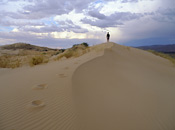Hiking on sand dunes, Northern Cape