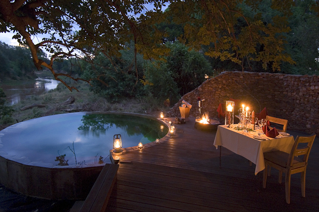 Romantic private dinner by the pool