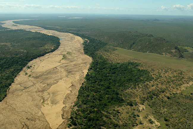 Aerial view of Limpopo river