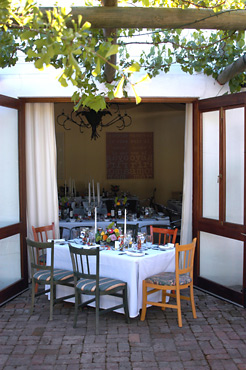 Terrace dining, Le Quartier Français, Franschhoek