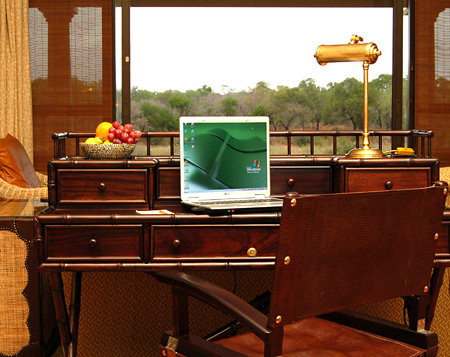 Guest suite desk with internet