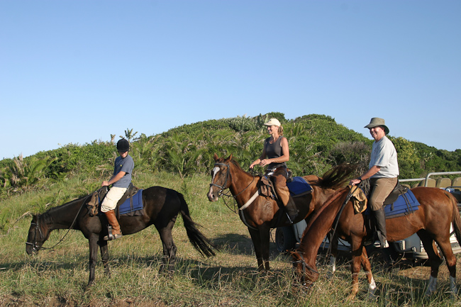Horseback riding at Rocktail Bay