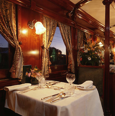 Rovos Rail dinner table