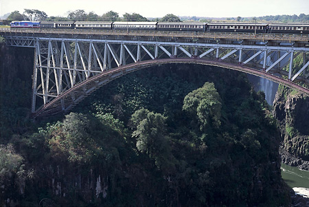 Rovos Rail crossing Victoria Falls bridge