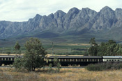 Rovos Rail's Pride of Africa and South African mountains