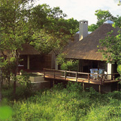 Royal Malewane's main lodge, deck and swimming pool