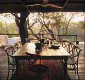 Dining table and main deck, Royal Malewane Lodge