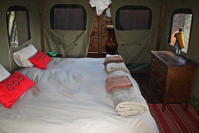 Interior view of Double Safari Tent