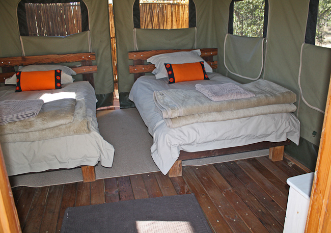 Interior view of Twin bedded tent