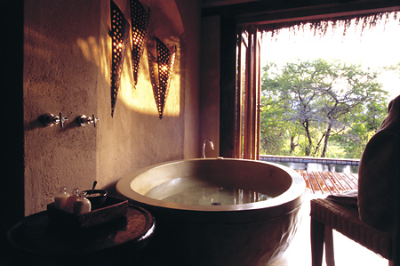 En-suite bath with private deck