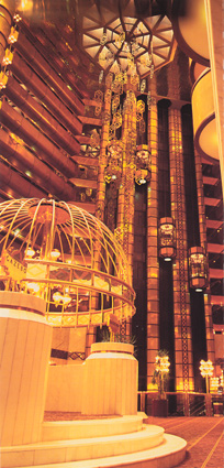 The dazzling atrium lobby at the InterContinental Sandton Sun & Towers