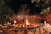 Dinner at Tanda Tula is often served in the Open-air Boma