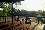 The deck at Tanda Tula overlooks the Nhralumi River
