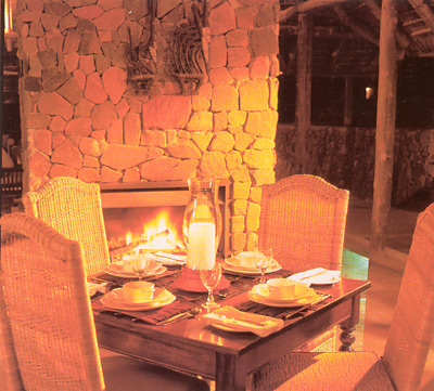 Guest lounge and fireplace