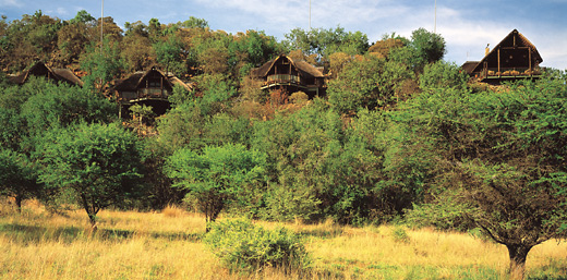 Tshukudu Bush Lodge cottages overlooking Pilanesberg National Park, South Africa