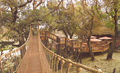 Some of the chalets are accessed via rope bridges
