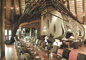 The luxurious dining room at Safari Lodge