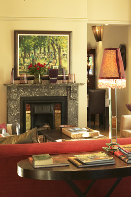Lounge and fireplace