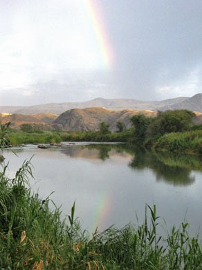 View of the Kunene river at Serra Cafema